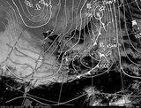 ひまわり7号可視画像・天気図合成 2015年1月27日12時JST