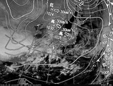 ひまわり7号可視画像・天気図合成 2015年1月29日12時JST