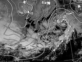 ひまわり7号可視画像・天気図合成 2015年1月31日12時JST