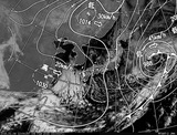 ひまわり7号可視画像・天気図合成 2015年2月6日12時JST