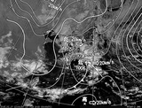 ひまわり7号可視画像・天気図合成 2015年2月17日12時JST