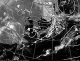 ひまわり7号可視画像・天気図合成 2015年4月17日12時JST