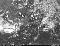 ひまわり8号可視画像・天気図合成 2015年9月20日12時JST