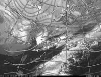 ひまわり8号赤外線画像＆天気図合成 2015年11月23日12時JST