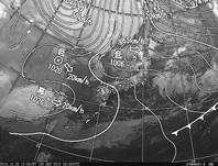 ひまわり8号赤外線画像＆天気図合成 2015年12月26日12時JST