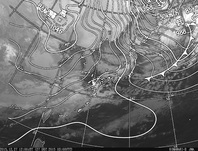 ひまわり8号赤外線画像＆天気図合成 2015年12月27日12時JST