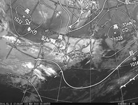 ひまわり8号赤外線画像＆天気図合成 2016年3月13日12時JST