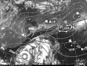 ひまわり8号赤外線画像＆天気図合成 2016年7月7日12時JST
