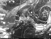 ひまわり8号赤外線画像＆天気図合成 2016年7月12日12時JST