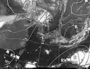 ひまわり8号赤外線画像＆天気図合成 2016年7月23日12時JST