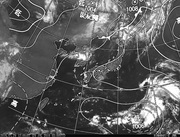 ひまわり8号赤外線画像＆天気図合成 2016年7月29日12時JST