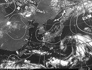 ひまわり8号赤外線画像＆天気図合成 2016年7月30日12時JST