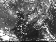 ひまわり8号赤外線画像＆天気図合成 2016年8月16日12時JST