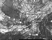 ひまわり8号可視画像＆天気図合成 2016年9月8日12時JST