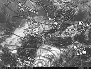 ひまわり8号可視画像＆天気図合成 2016年10月2日12時JST