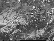 ひまわり8号可視画像＆天気図合成 2016年12月21日12時JST