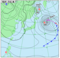 日本域実況天気図 2017年1月10日9時JST